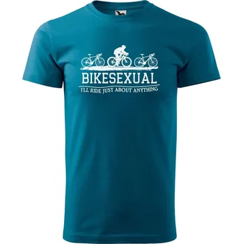 Pánské tričko DOBRÝ TRIKO Pánské tričko s potiskem Bikesexual Velikost: S, Barva: Petrolejová