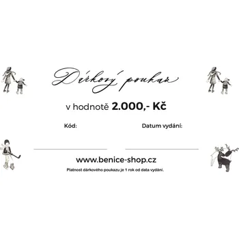 Tělový krém Dárkový poukaz 2000 Kč Elektronický