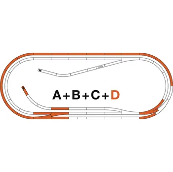 Modelářství H0 - Kolejový set D, Roco Line s imitací štěrku / ROCO 42022