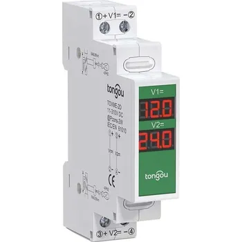 Voltmetr na DIN lištu TOVME-2D 2x 11-310VDC
