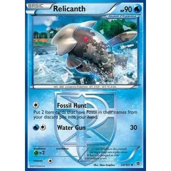 Karetní hra Pokémon PLB 024/101 Relicanth - Plasma Blast Stav: Excellent, Verze: NORMAL