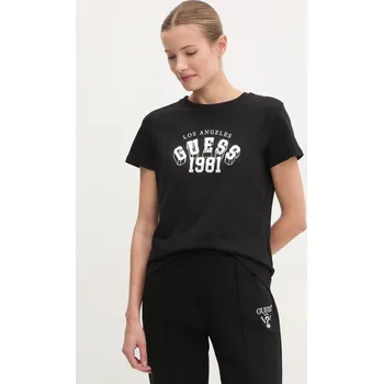 Pánské tričko Bavlněné tričko Guess MARTINA černá barva, V5RI06 I3Z14 V5RI06.I3Z14 99X, vel. M