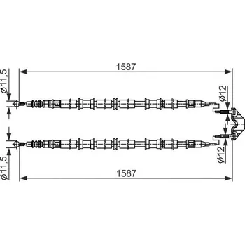 Lanko parkovací brzdy Tažné lanko, parkovací brzda BOSCH 1 987 482 537