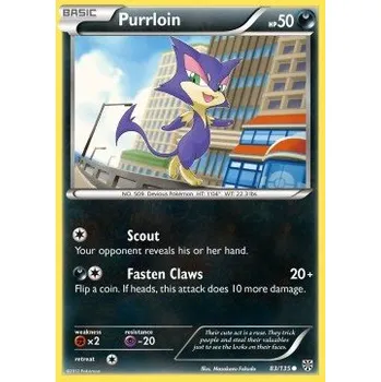Sběratelská karetní hra Pokémon PLS 083/135 Purrloin - Plasma Storm Stav: Excellent, Verze: NORMAL