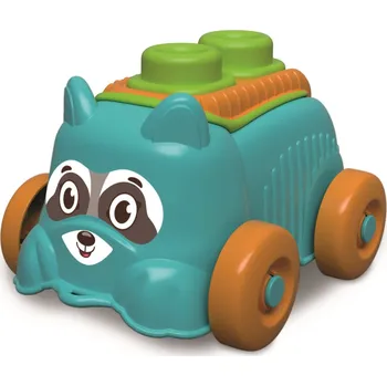 Hračka pro nejmenší CLEMENTONI Soft Clemmy Senzorické autíčko Mýval se 4 kostkami