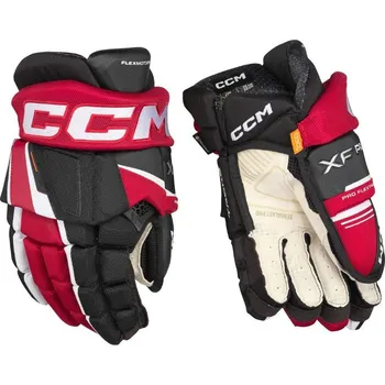 Hokejové rukavice Rukavice CCM Tacks XF Pro SR, Senior, 14", černá-červená-bílá CCM