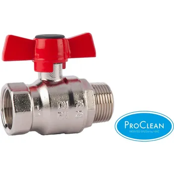 Ventil Herz Kulový kohout HERZCULES, připoj. M/F ovládání motýl Silumin Dimenze: DN25