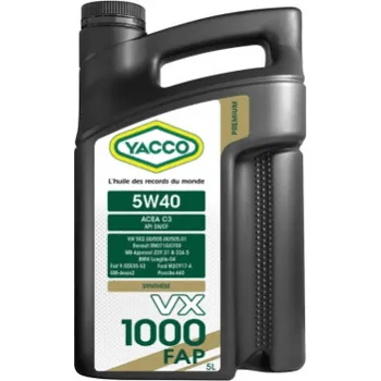 Autodíl Motorový olej YACCO VX 1000 FAP 5W-40, 5L