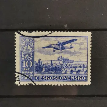 Sběratelství Známka ČSR, 10 Kč, Pof.L13#, modrá