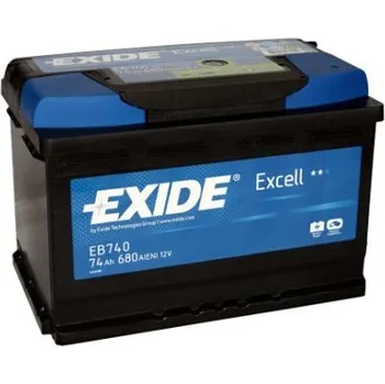 Autobaterie EXIDE Excell 12V, 74Ah, 680A, EB740