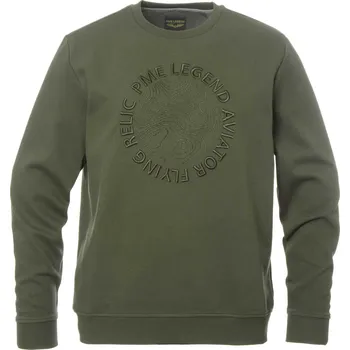 Pánská mikina PME Legend Waffle Jersey Mikina bez Kapuce Olivová XXL