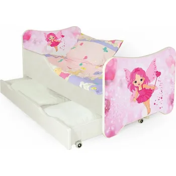 Dětská postel Halmar 140 x 70 cm Happy, bílá/růžová Fairy