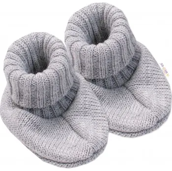 Capáčky Baby Nellys Pletené botičky/capáčky STAR Hand Made, šedé, Velikost koj. oblečení 56/62 (0-3m)