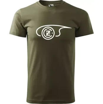 Pánské tričko Tričko Čezeta ČZ 5T - khaki / M / bílá