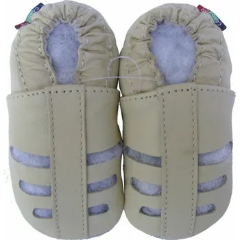 Capáčky CAROZOO Kožené capáčky s koženou podrážkou bílé sandálky 2-3 roky Bílá 24,5 7250_2