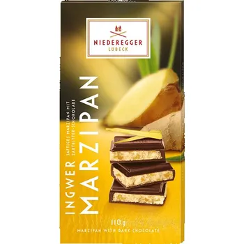 Čokoláda Niederegger Hořká čokoláda plněná marcipánem a zázvorem 110g