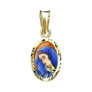 Přívěsek Aljančič Svatá Panna Maria Bolestná medailon miniatura 014R zlato