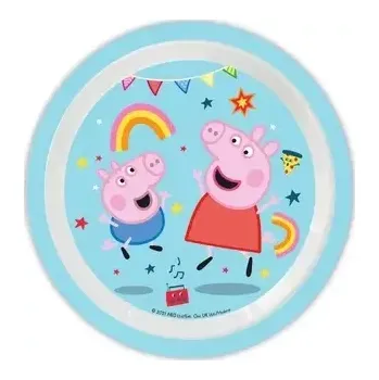 Talíř Plastový talíř Prasátko Peppa znovupoužitelný 21 cm