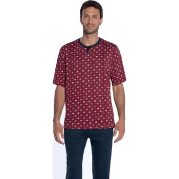 Pánské pyžamo GUASCH Pánské pyžamo DANIELE Barva: Červená, Velikost: L