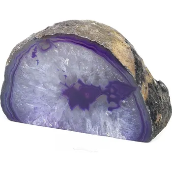 Přírodní kámen Geoda achát fialová s dutinou 590g