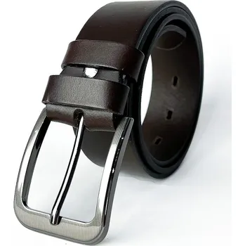 Opasek Kožený pánský pásek v tmavě hnědé barvě 3,5cm, Obvod pasu / celková délka pásku 95cm