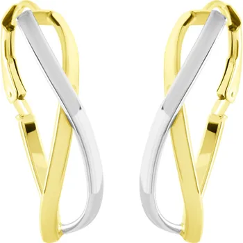 Náušnice GEMMAX Designové náušnice ze žluto-bílého zlata na klapku – zlatý šperk ryzosti 585/1000 v Dárkovém balení s Certifikátem GLECN-03148