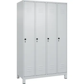 Šatní skříň Šatní skříňka C+P Cabo, 4 oddíly, 1190 x 500 x 1950 mm, nožičky, šedá