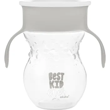 Dětský kouzelný hrníček Akuku 360° - 270 ml šedý (poškozený obal)