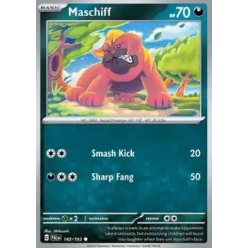 Sběratelská karetní hra Pokémon PAL 142/193 Maschiff - Paldea Evolved Stav: Near Mint, Verze: NORMAL