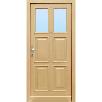 Vchodové dveře Truhlárna Vchodové dřevěné dveře ZORA 2S4K (68mm) Rozměr dle ČSN: 90 / 197, Orientace Dveří: Pravé