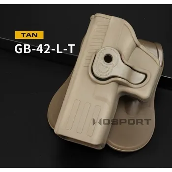 Opaskové pistolové pouzdro/holster pro Glock - pískové, pro leváky, Wosport