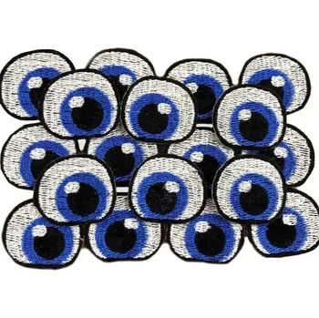 Galanterie Vyšívané oči 3cm Kulaté s hranou Royal Modré (Očka kulatá s hranou Royal modrá)