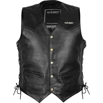 Moto vesta W-Tec Kožená moto vesta W-TEC Rockridge Barva Black, Velikost 4XL
