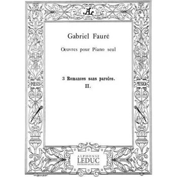 Gabriel Fauré: 3 Romances sans Paroles Op.17, No.2 (noty na klavír)