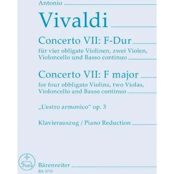 Antonio Vivaldi: Concerto 7 From 'L'Estro Armonico' F Major Op. 3/7 (noty na housle, klavír)