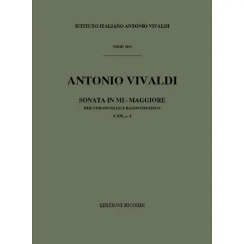 Antonio Vivaldi: Sonata in Mi Bem. Rv 39 (noty na violoncello, basso continuo)