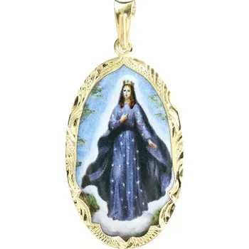 Přívěsek Aljančič Naše Paní Motlitby medailon 585R zlato