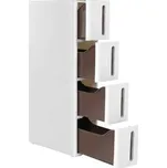 SONGMICS Regál do výklenku s kolečky, úzký vozík se 4 zásuvkami 45x17x84cm