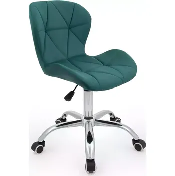 LuxuryForm DESIGN Židle LIVIO VELUR na stříbrné podstavě s kolečky - zelená