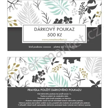 Dárkový potravinový koš SWEET MARKET dárkový poukaz 500 Kč elektronický