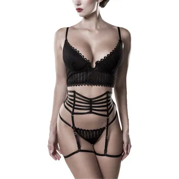 Souprava dámského spodního prádla Spodní prádlo Gotika z Grey Velvet - Sada spodního prádla - Ženy - černá