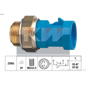 Ventilátor topení a klimatizace Teplotní spínač, větrák chladiče KW 550 681
