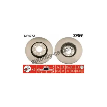 Brzdový kotouč Brzdový kotouč TRW DF4772 - VOLVO XC70 CROSS COUNTRY