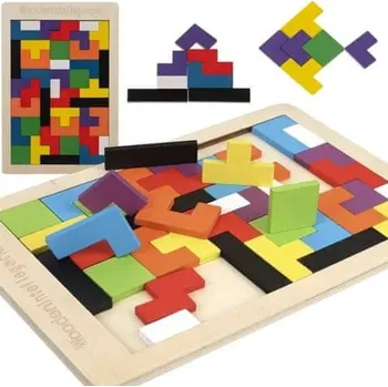 puzzle pro nejmenší Kruzzel 22667 dřevěné puzzle/tetris 