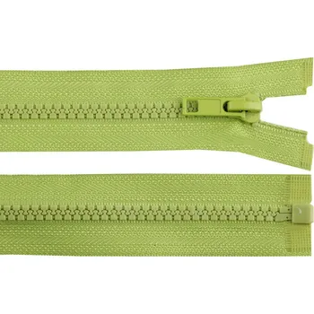 Zip Kostěný zip No 5 délka 45 cm bundový - zelená sv.