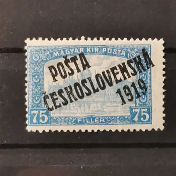 Sběratelství Známka ČSR PČ 1919 , 75f, Pof.112*, II. typ přetisku