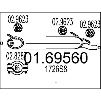 Tlumič výfuku Zadní tlumič výfuku MTS 01.69560