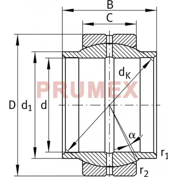 INA GE 25-LO (GEG 25 ES) kloubové ložisko ocel/ocel