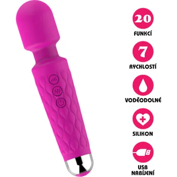Vibrátor VšeNaSex.cz Masážní vibrátor USB Silicone Erotic Wand růžový
