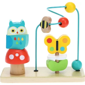 Dřevěná hračka Petit Collage Motorický labyrint Zahrádka Activity Trio